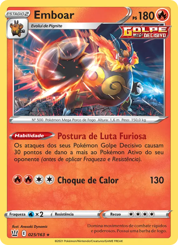 Carta Emboar, número 25/163 da coleção Estilos de Batalha