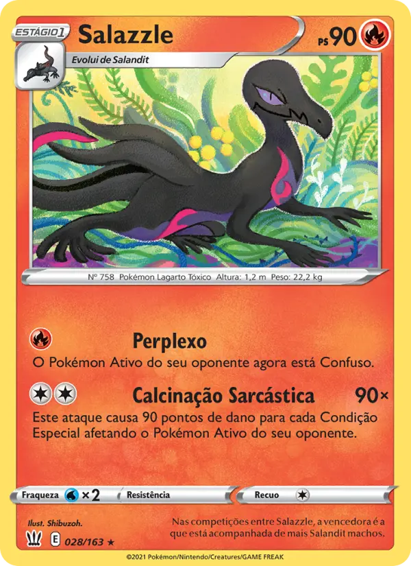 Carta Salazzle, número 28/163 da coleção Estilos de Batalha