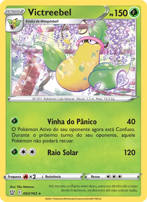 Carta Victreebel, número 3/163 da coleção Estilos de Batalha