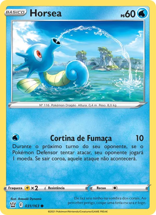 Carta Horsea, número 31/163 da coleção Estilos de Batalha