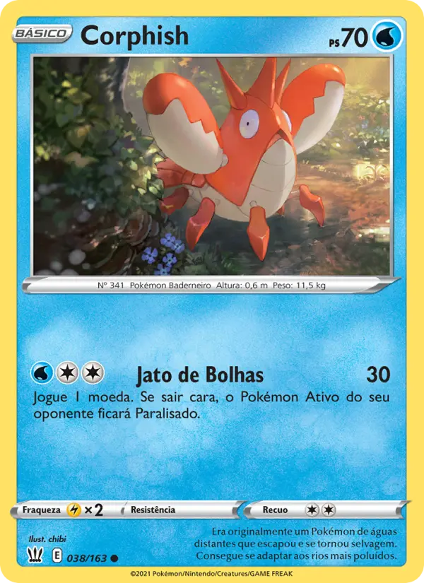 Carta Corphish, número 38/163 da coleção Estilos de Batalha
