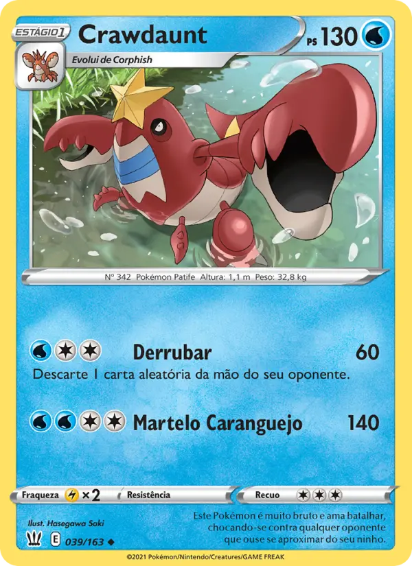 Carta Crawdaunt, número 39/163 da coleção Estilos de Batalha