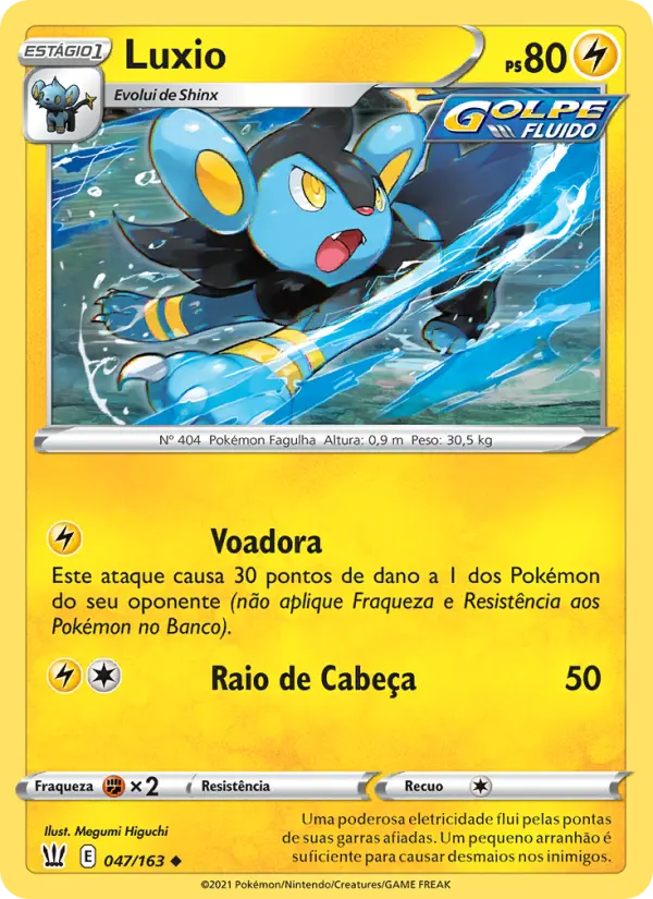 Carta Luxio, número 47/163 da coleção Estilos de Batalha