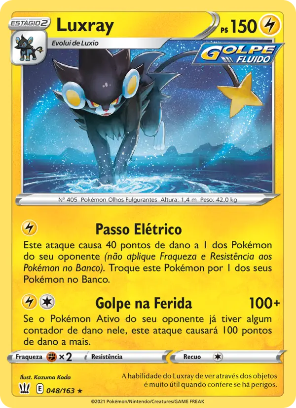 Carta Luxray, número 48/163 da coleção Estilos de Batalha