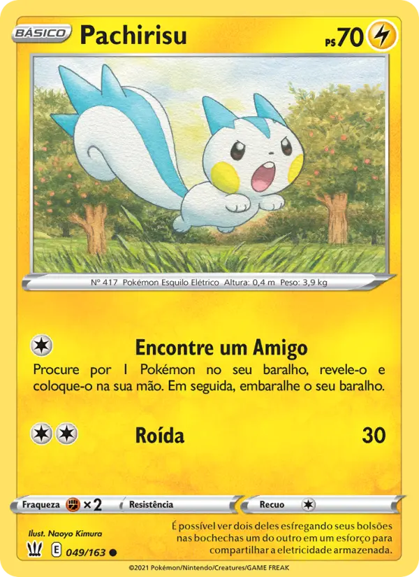 Carta Pachirisu, número 49/163 da coleção Estilos de Batalha