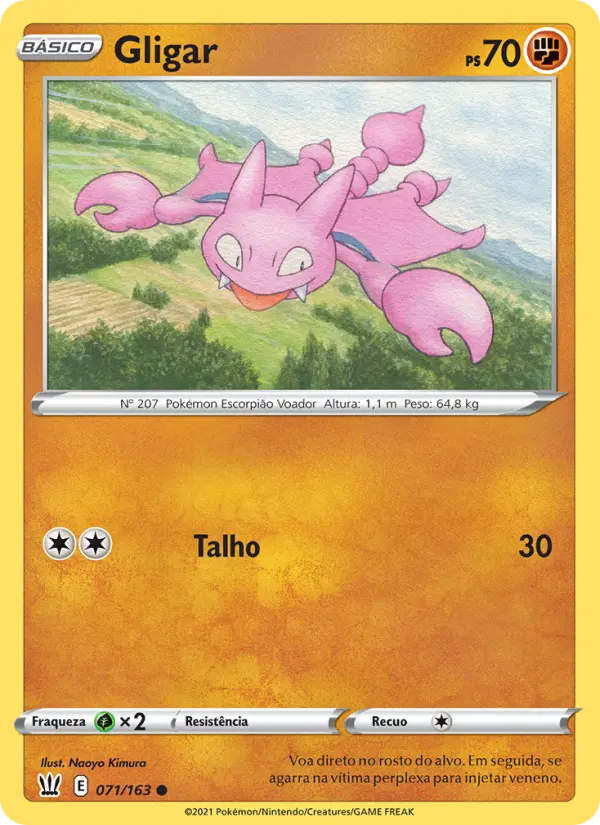 Carta Gligar, número 71/163 da coleção Estilos de Batalha