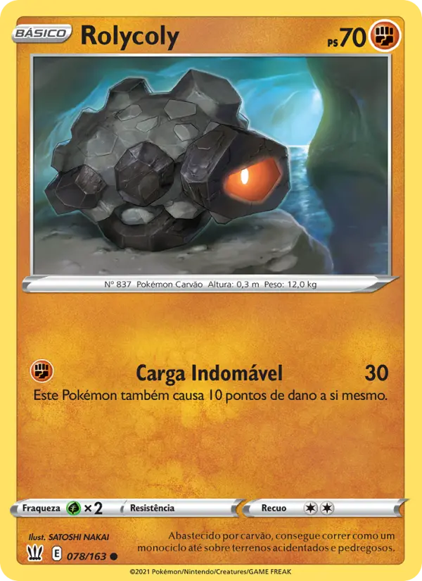 Carta Rolycoly, número 78/163 da coleção Estilos de Batalha