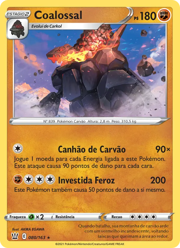 Carta Coalossal, número 80/163 da coleção Estilos de Batalha