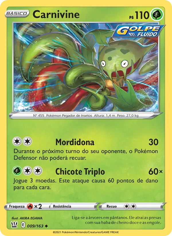 Carta Carnivine, número 9/163 da coleção Estilos de Batalha