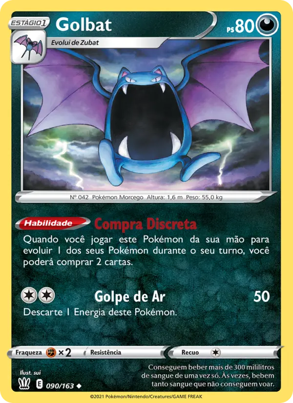 Carta Golbat, número 90/163 da coleção Estilos de Batalha