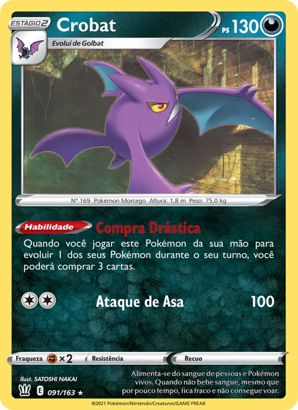 Carta Crobat, número 91/163 da coleção Estilos de Batalha
