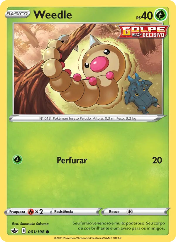 Carta Weedle, número 1/198 da coleção Reinado Arrepiante