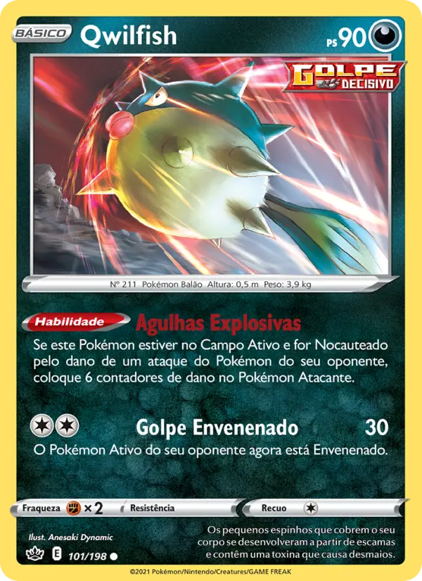 Carta Qwilfish, número 101/198 da coleção Reinado Arrepiante