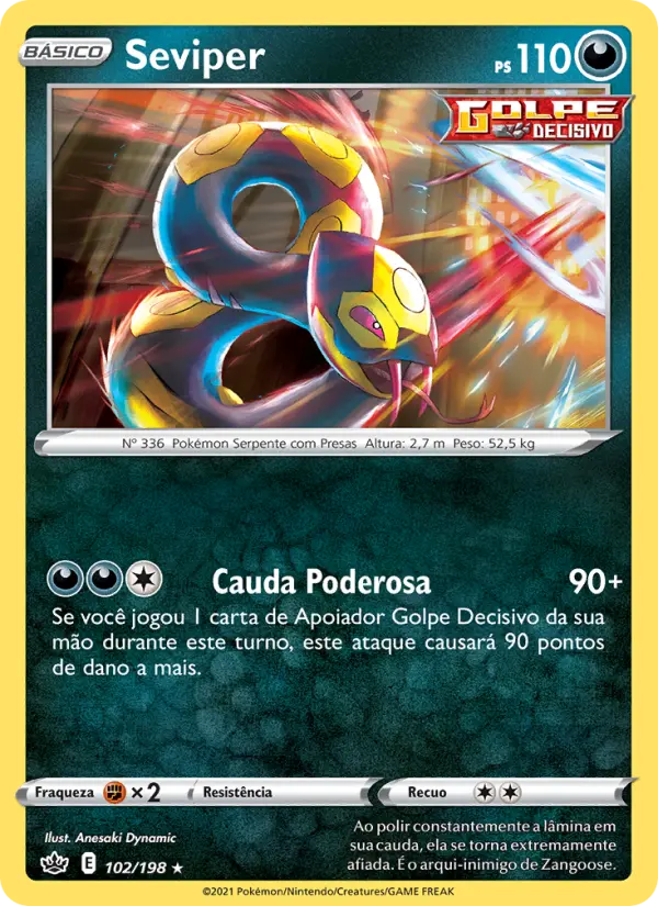 Carta Seviper, número 102/198 da coleção Reinado Arrepiante