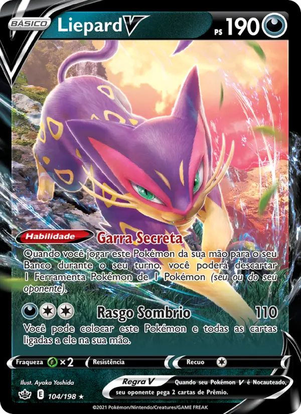Carta Liepard V, número 104/198 da coleção Reinado Arrepiante