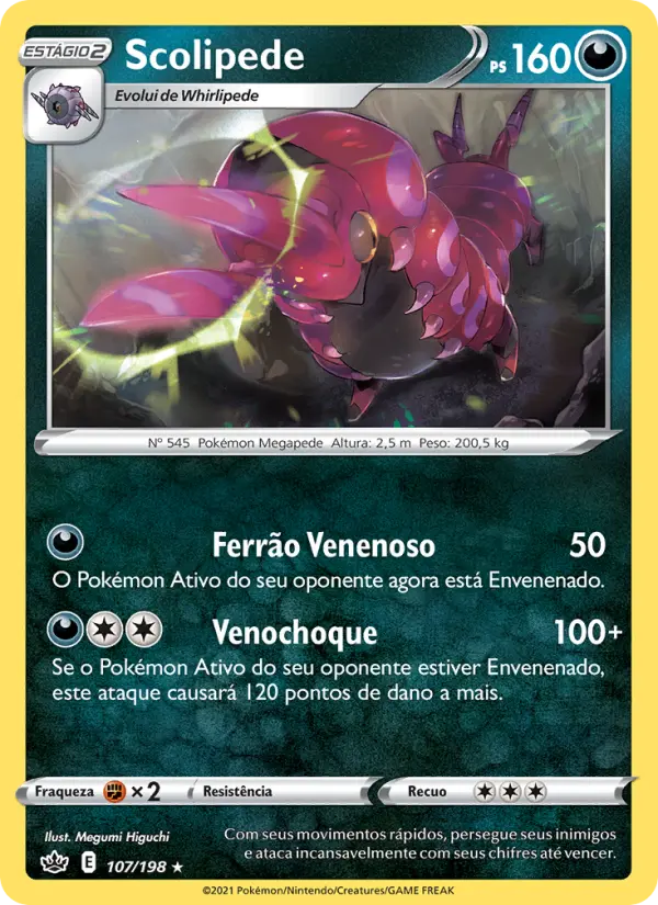 Carta Scolipede, número 107/198 da coleção Reinado Arrepiante