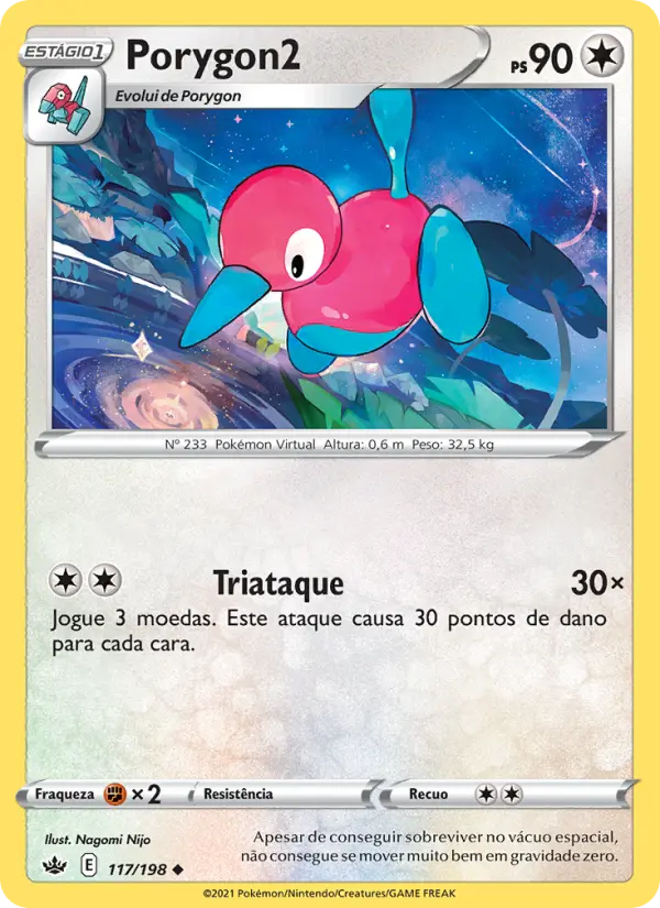 Carta Porygon2, número 117/198 da coleção Reinado Arrepiante