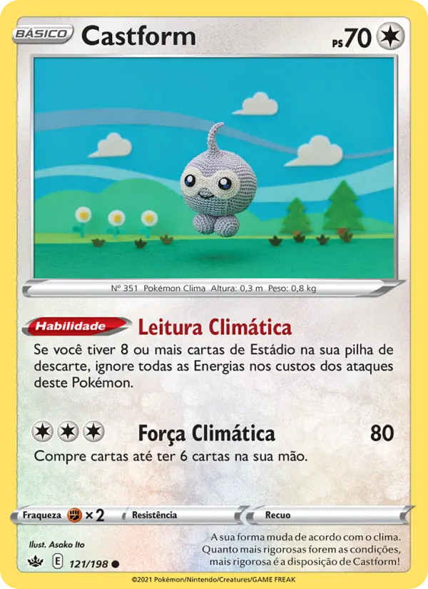 Carta Castform, número 121/198 da coleção Reinado Arrepiante