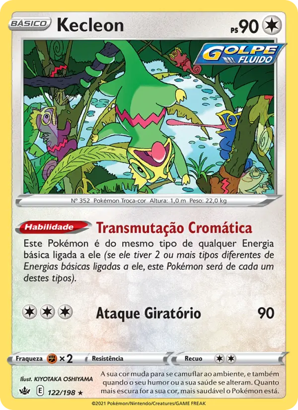 Carta Kecleon, número 122/198 da coleção Reinado Arrepiante