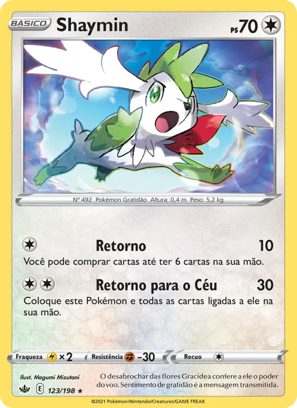 Carta Shaymin, número 123/198 da coleção Reinado Arrepiante