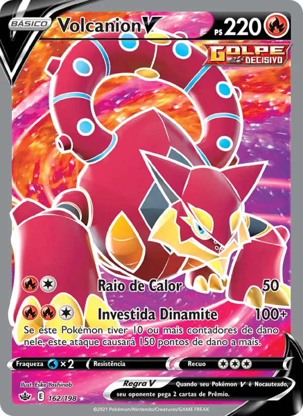 Carta Volcanion V, número 162/198 da coleção Reinado Arrepiante