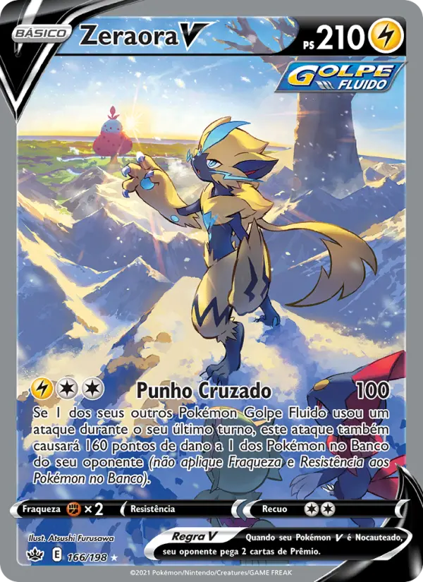 Carta Zeraora V, número 166/198 da coleção Reinado Arrepiante