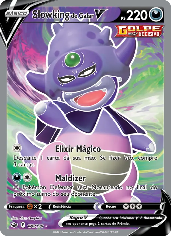 Carta Slowking de Galar V, número 178/198 da coleção Reinado Arrepiante