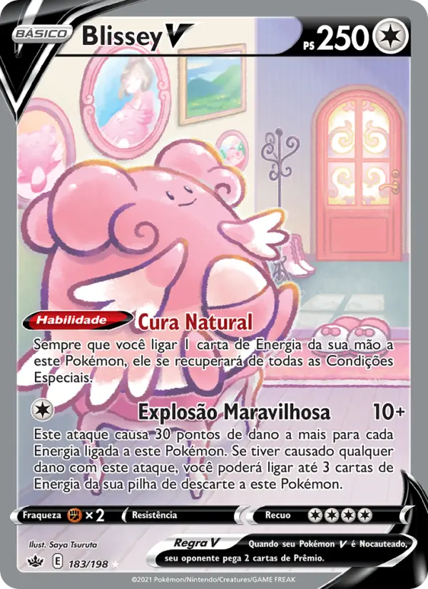 Carta Blissey V, número 183/198 da coleção Reinado Arrepiante