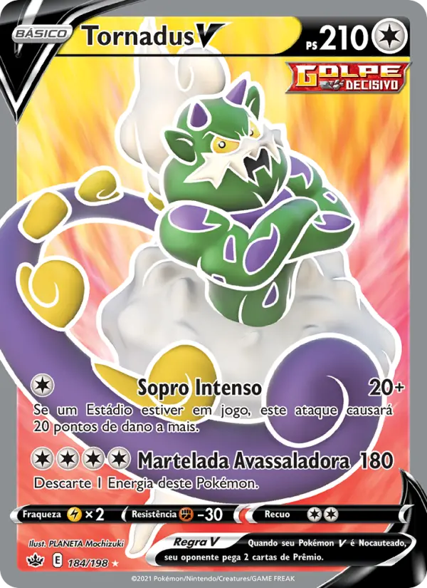 Carta Tornadus V, número 184/198 da coleção Reinado Arrepiante