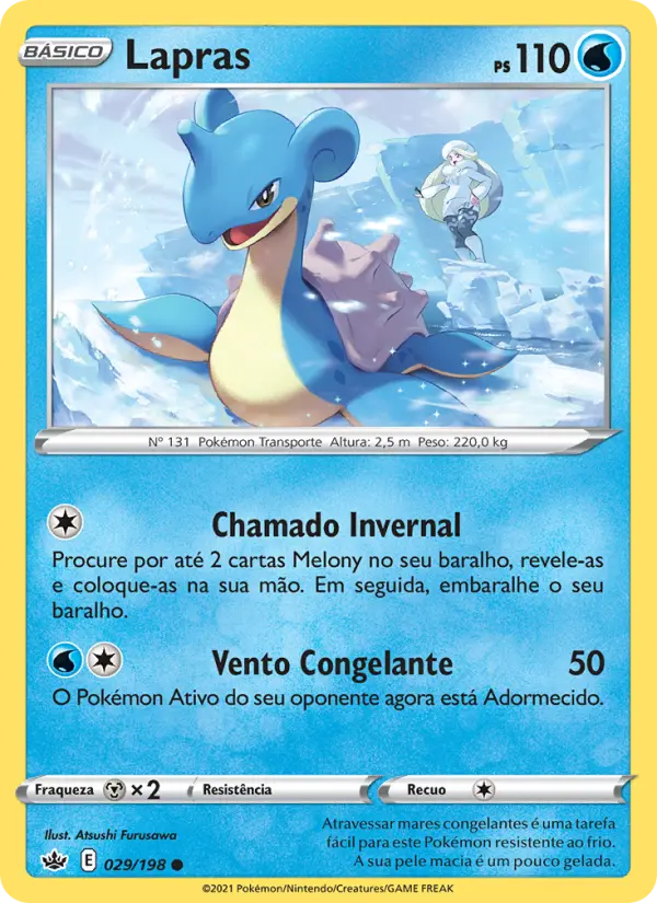 Carta Lapras, número 29/198 da coleção Reinado Arrepiante