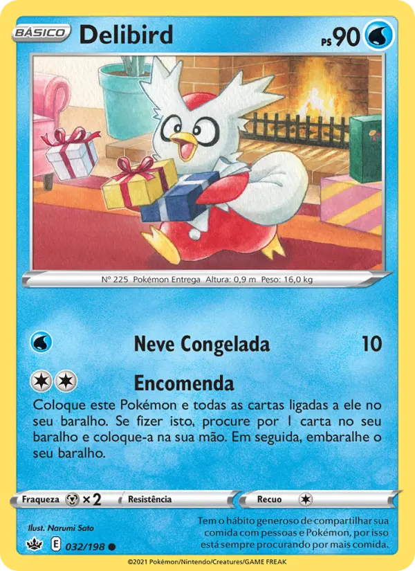 Carta Delibird, número 32/198 da coleção Reinado Arrepiante