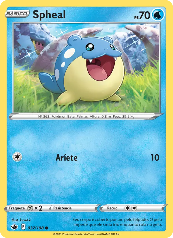 Carta Spheal, número 37/198 da coleção Reinado Arrepiante