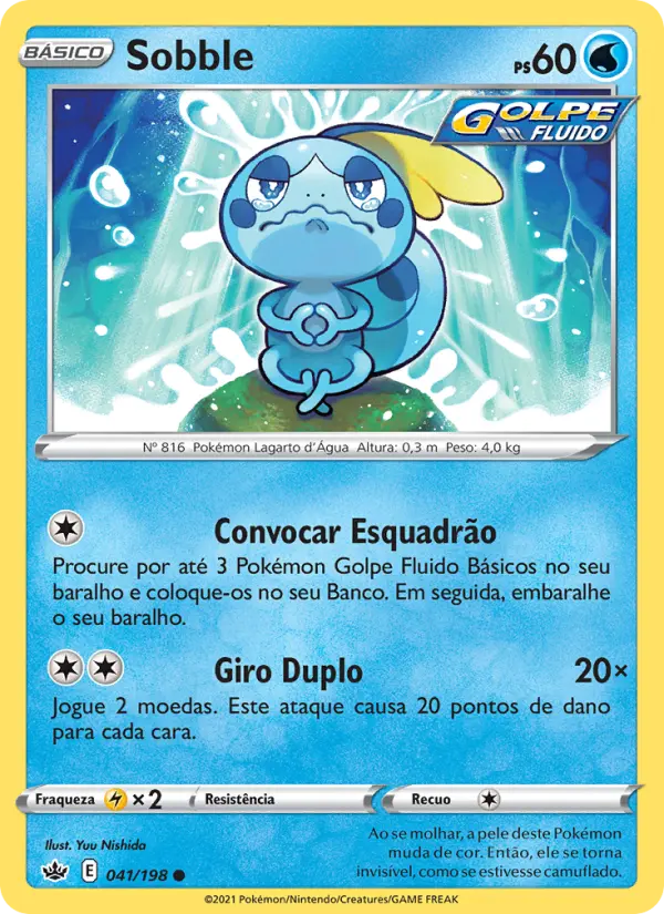 Carta Sobble, número 41/198 da coleção Reinado Arrepiante