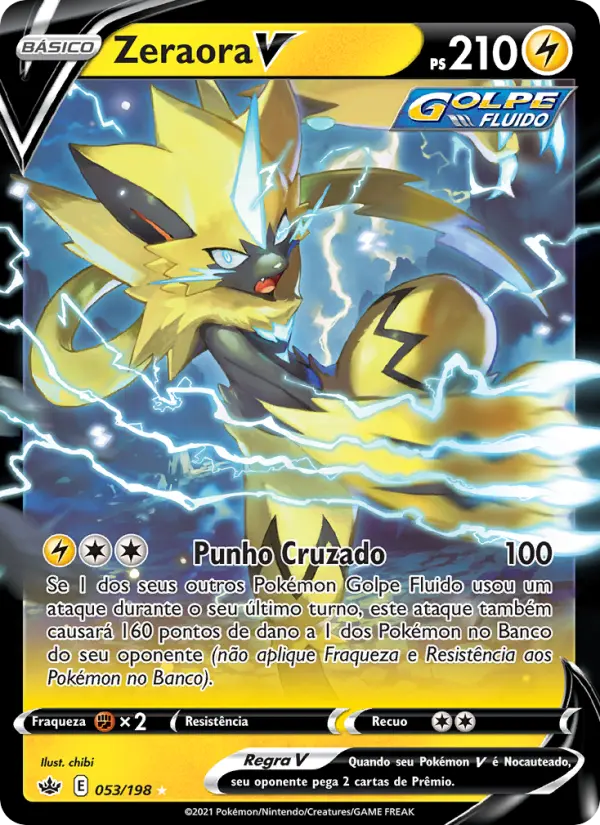 Carta Zeraora V, número 53/198 da coleção Reinado Arrepiante