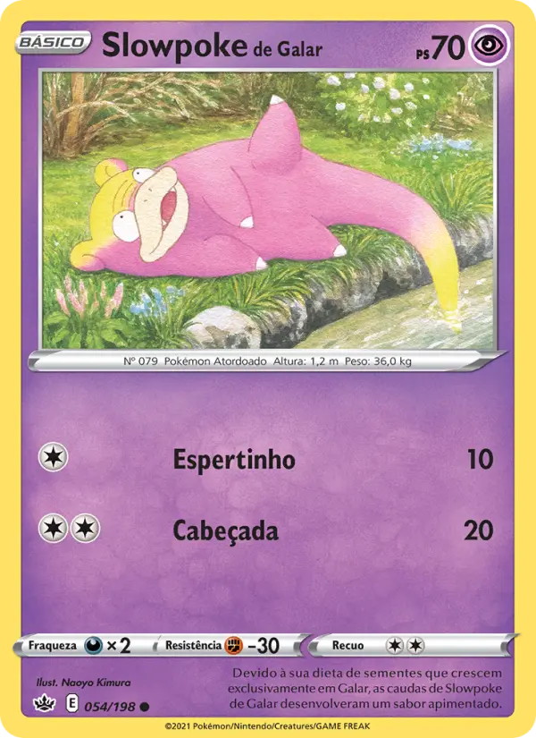 Carta Slowpoke de Galar, número 54/198 da coleção Reinado Arrepiante