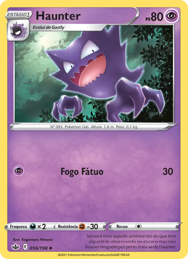 Carta Haunter, número 56/198 da coleção Reinado Arrepiante