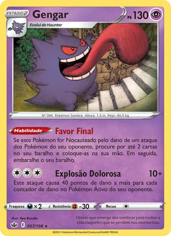 Carta Gengar, número 57/198 da coleção Reinado Arrepiante