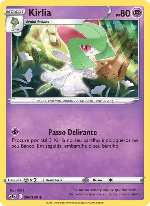 Carta Kirlia, número 60/198 da coleção Reinado Arrepiante