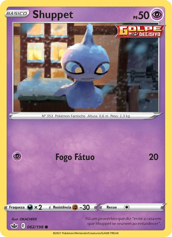 Carta Shuppet, número 62/198 da coleção Reinado Arrepiante