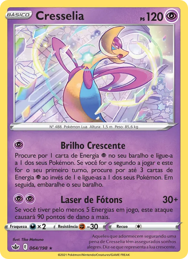 Carta Cresselia, número 64/198 da coleção Reinado Arrepiante