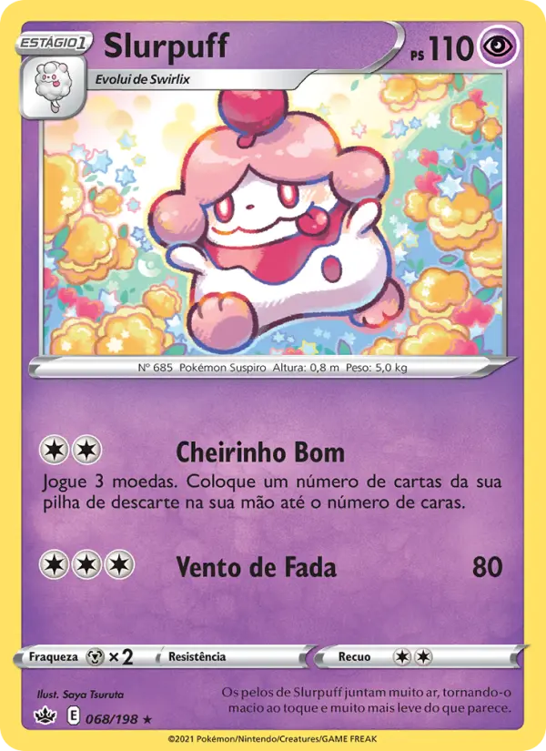 Carta Slurpuff, número 68/198 da coleção Reinado Arrepiante