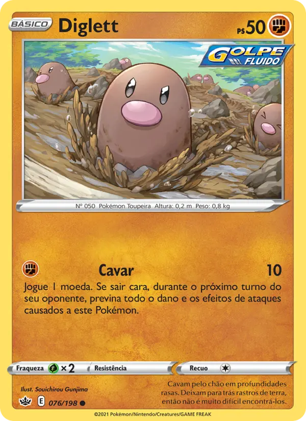 Carta Diglett, número 76/198 da coleção Reinado Arrepiante
