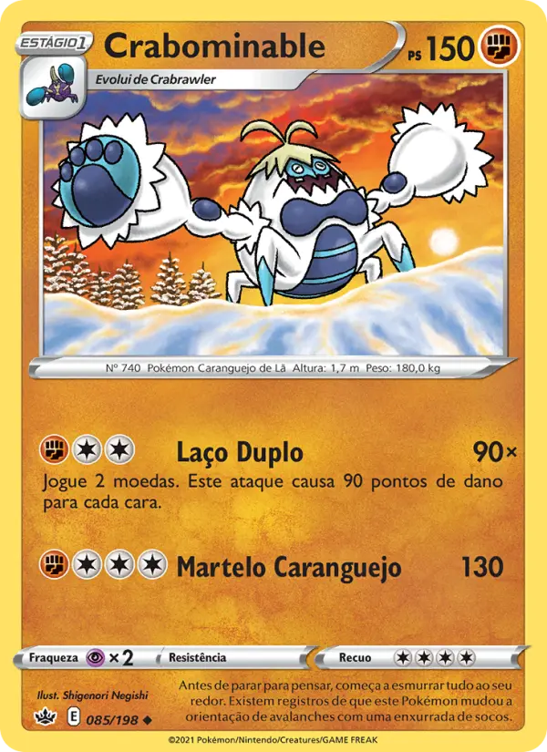 Carta Crabominable, número 85/198 da coleção Reinado Arrepiante