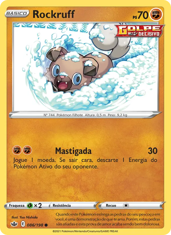 Carta Rockruff, número 86/198 da coleção Reinado Arrepiante