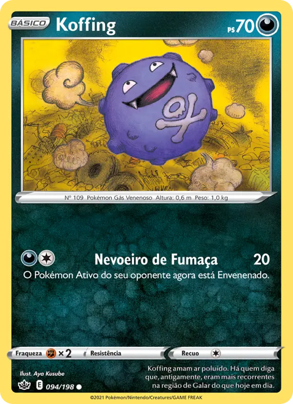Carta Koffing, número 94/198 da coleção Reinado Arrepiante