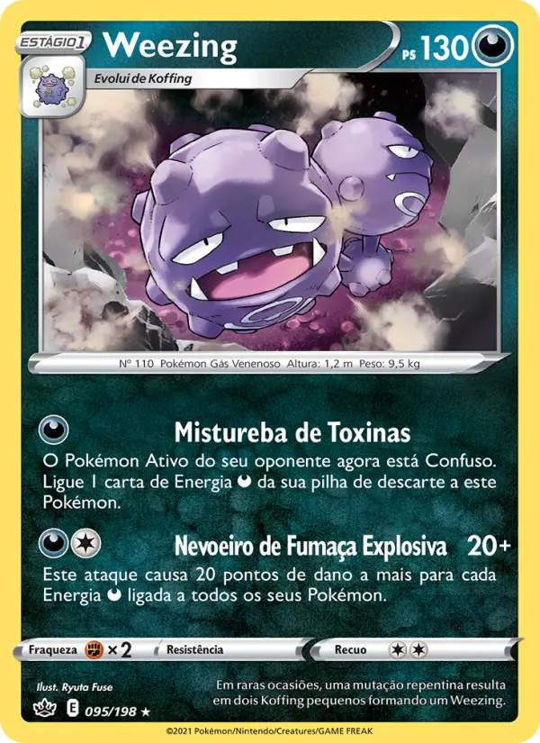 Carta Weezing, número 95/198 da coleção Reinado Arrepiante
