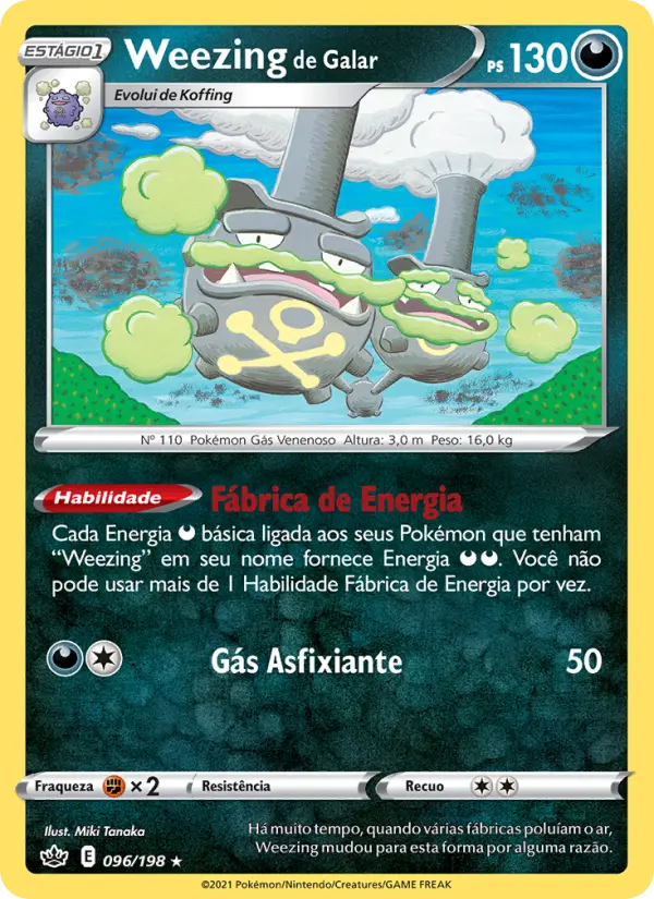 Carta Weezing de Galar, número 96/198 da coleção Reinado Arrepiante