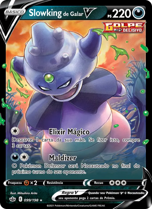 Carta Slowking de Galar V, número 99/198 da coleção Reinado Arrepiante