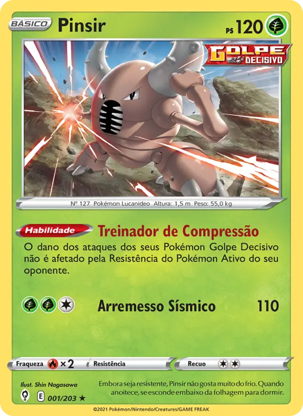 Carta Pinsir, número 1/203 da coleção Céus em Evolução