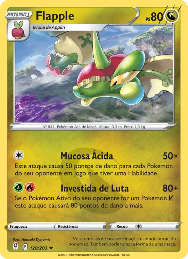Carta Flapple, número 120/203 da coleção Céus em Evolução